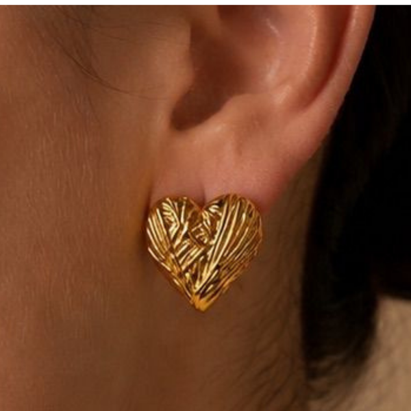 Aretes Corazón Tejido
