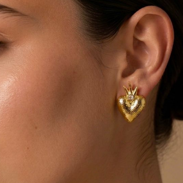 Aretes Corazón Corona