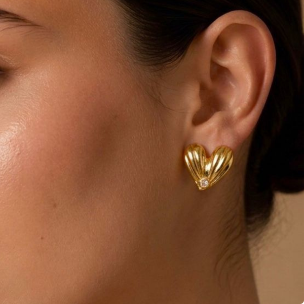 Aretes Corazón Circón