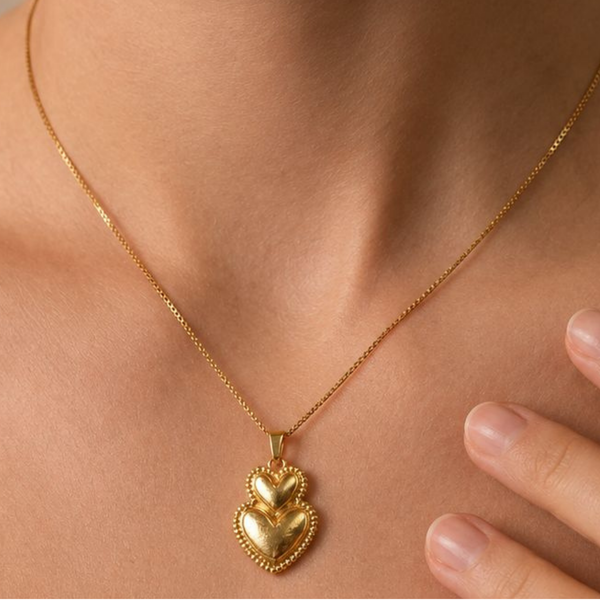 Collar Corazón Doble