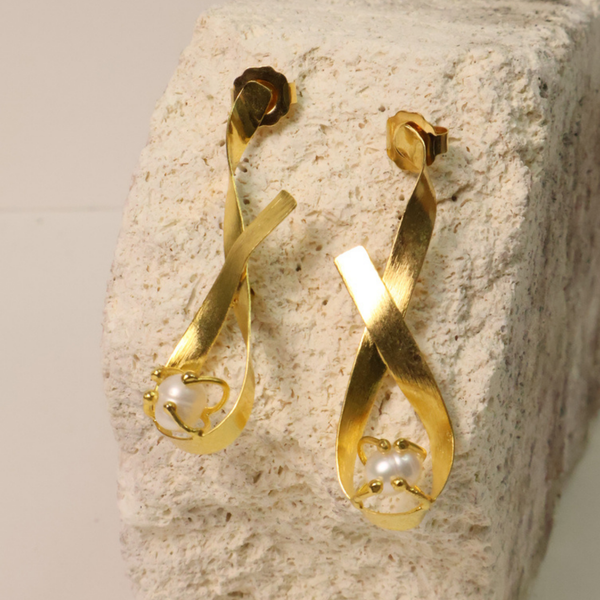 ARETES PERLA ENLAZADA