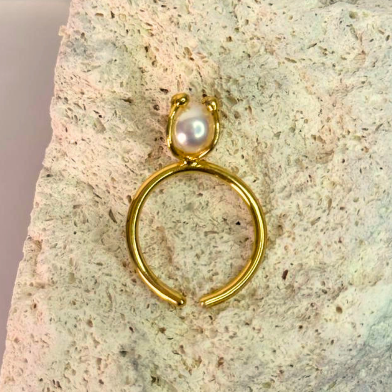 Anillo Solitario Perla esencial