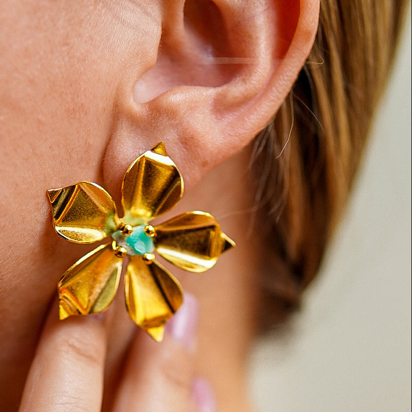 Aretes Flor de Esmeralda