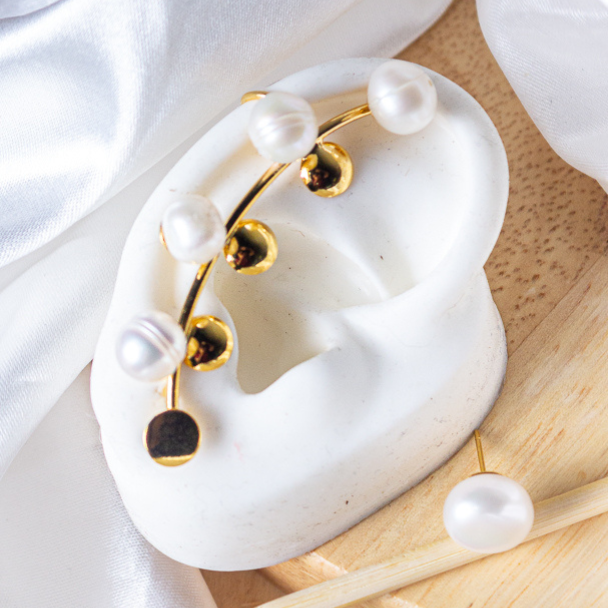Aretes Solitario Perla esencial