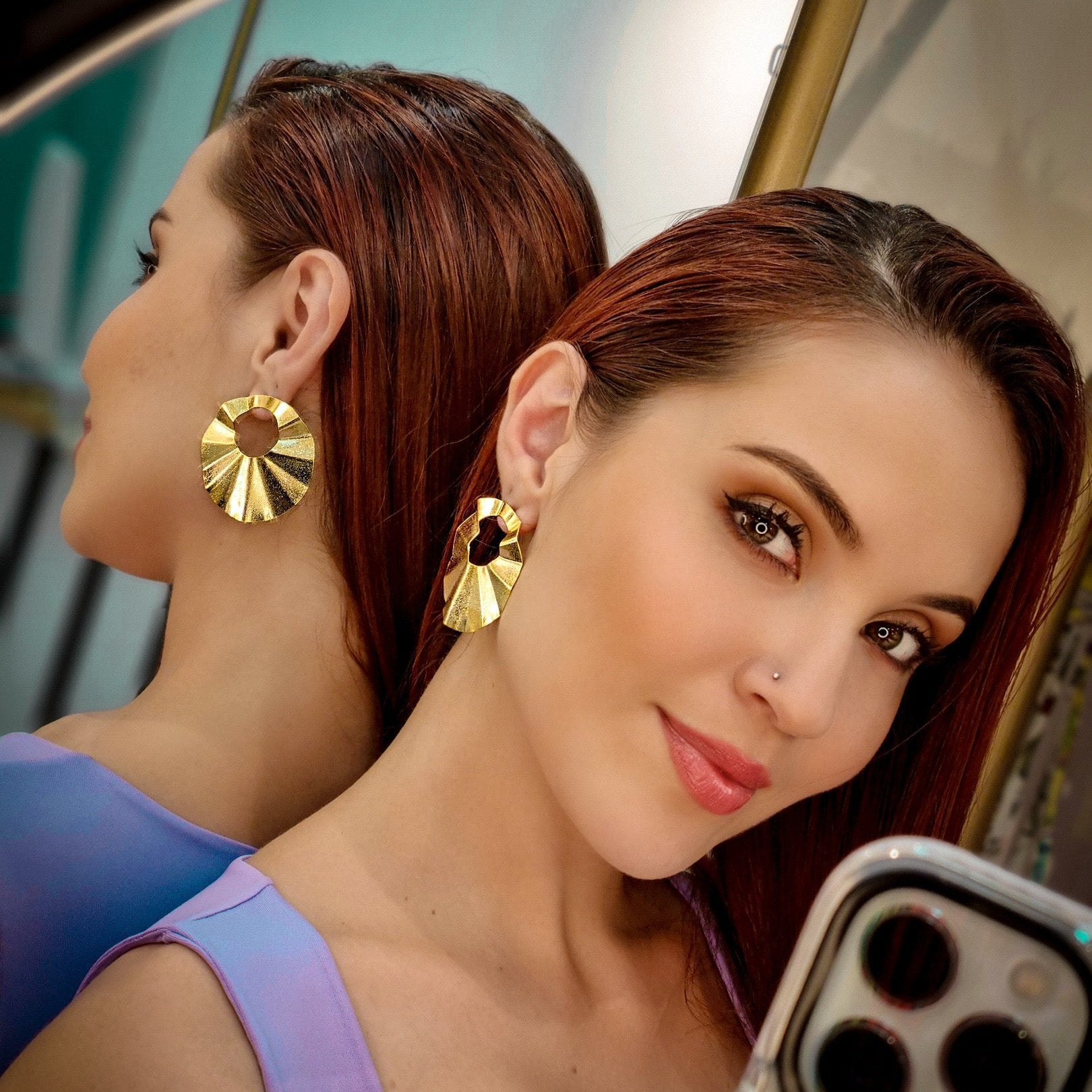 Aretes Semi abanico
